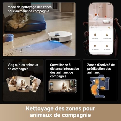 dreame Matrix10 Ultra Robot Aspirateur, Multi-Serpillière, 8 cm Franchis, 30 000 Pa, Vidange/Remplissage Auto, Auto-Nettoyage, 100% Démêlage, 240+ Obstacles, Commande Vocale