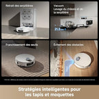 dreame Matrix10 Ultra Robot Aspirateur, Multi-Serpillière, 8 cm Franchis, 30 000 Pa, Vidange/Remplissage Auto, Auto-Nettoyage, 100% Démêlage, 240+ Obstacles, Commande Vocale