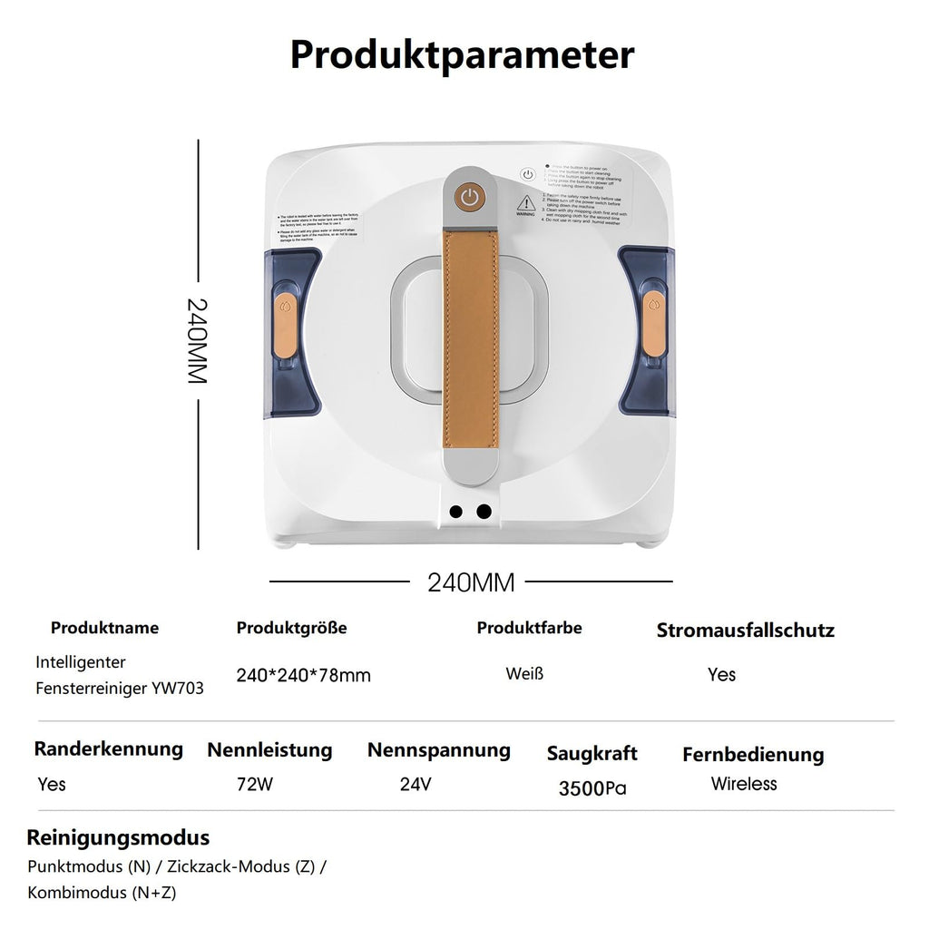 Robot nettoyeur de vitres Dual Spray - Avec double réservoir de 110 ml - Aspirateur intelligent pour intérieur et extérieur - Pour fenêtre de grande hauteur - Nouveau mode de nettoyage humide