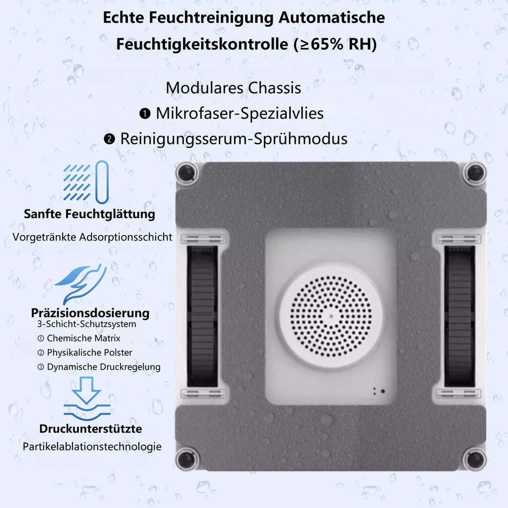 Robot nettoyeur de vitres Dual Spray - Avec double réservoir de 110 ml - Aspirateur intelligent pour intérieur et extérieur - Pour fenêtre de grande hauteur - Nouveau mode de nettoyage humide