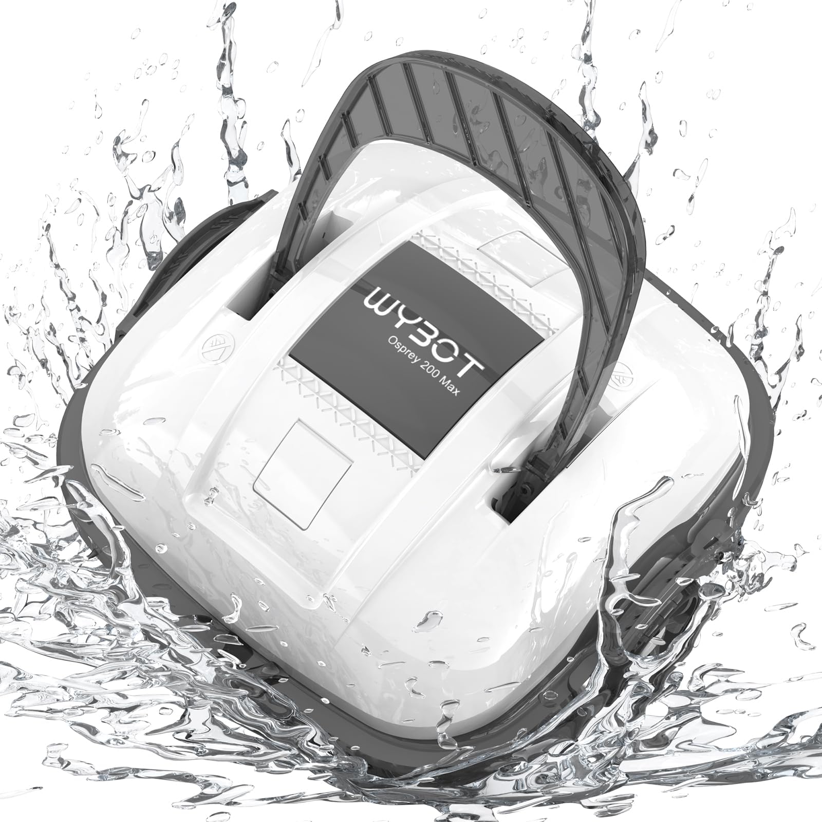 WYBOT Robot Piscine sans Fil pour Piscine Hors Sol Jusqu'à 80m², Double Motorisation Aspirateur Robot Piscine 100 Minutes d'Aspiration Puissante Robot | Stationnement Automatique Blanc