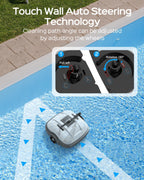 WYBOT Robot Piscine sans Fil pour Piscine Hors Sol Jusqu'à 80m², Double Motorisation Aspirateur Robot Piscine 100 Minutes d'Aspiration Puissante Robot | Stationnement Automatique Blanc