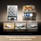 dreame Matrix10 Ultra Robot Aspirateur, Multi-Serpillière, 8 cm Franchis, 30 000 Pa, Vidange/Remplissage Auto, Auto-Nettoyage, 100% Démêlage, 240+ Obstacles, Commande Vocale