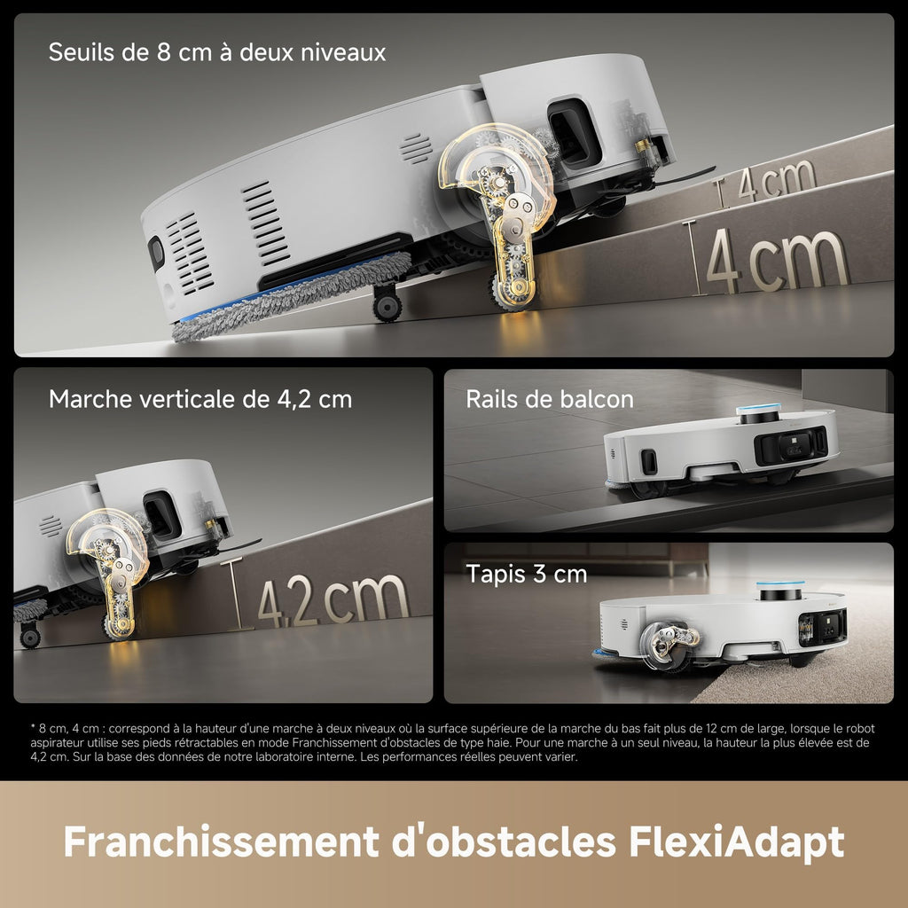 dreame Matrix10 Ultra Robot Aspirateur, Multi-Serpillière, 8 cm Franchis, 30 000 Pa, Vidange/Remplissage Auto, Auto-Nettoyage, 100% Démêlage, 240+ Obstacles, Commande Vocale