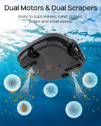 WYBOT Robot Piscine sans Fil pour Piscine Hors Sol Jusqu'à 80m², Double Motorisation Aspirateur Robot Piscine 100 Minutes d'Aspiration Puissante Robot | Stationnement Automatique Blanc