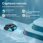AIPER Scuba X1 Robot Piscine avec App, Aspirateur Piscine avec WavePath 3.0 et Navigation Intelligente, Système de Filtration Ultra-Fine, Nettoyage Ligne d’Eau, Idéal pour Les Piscines Enterrées